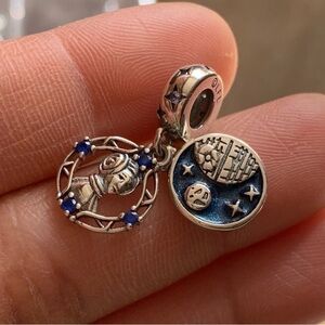 NWOT Star Wars Princess Leia Double Dangle Charm Sterling Silver 925